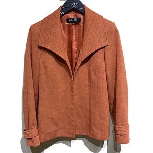 Kasper Orange Wide Collar Coat Jacket | Size 6